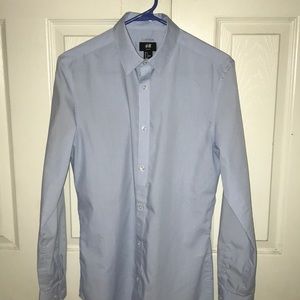 H&M light blue easy iron shirt